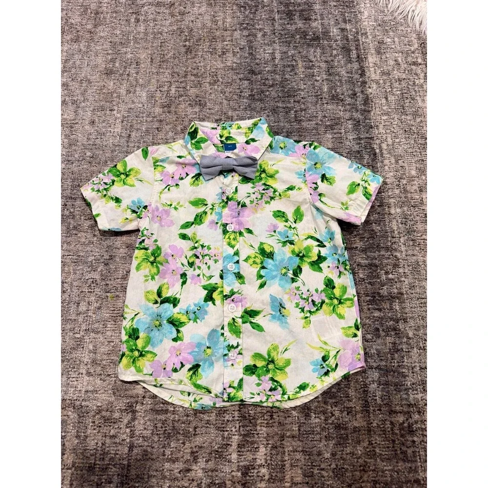 Printed Poplin Shirt & Bow-Tie Set for Toddler Boy 3T